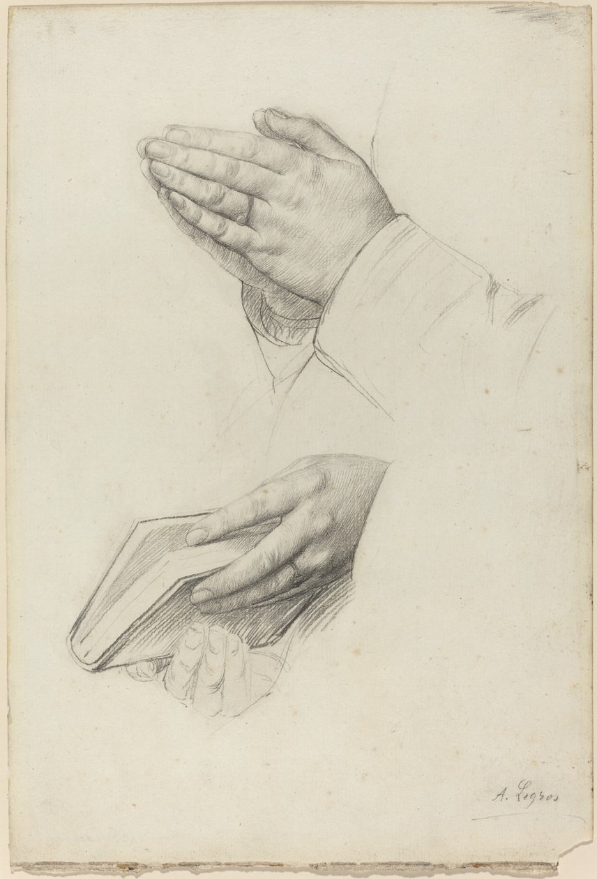Två studier av händer av Alphonse Legros