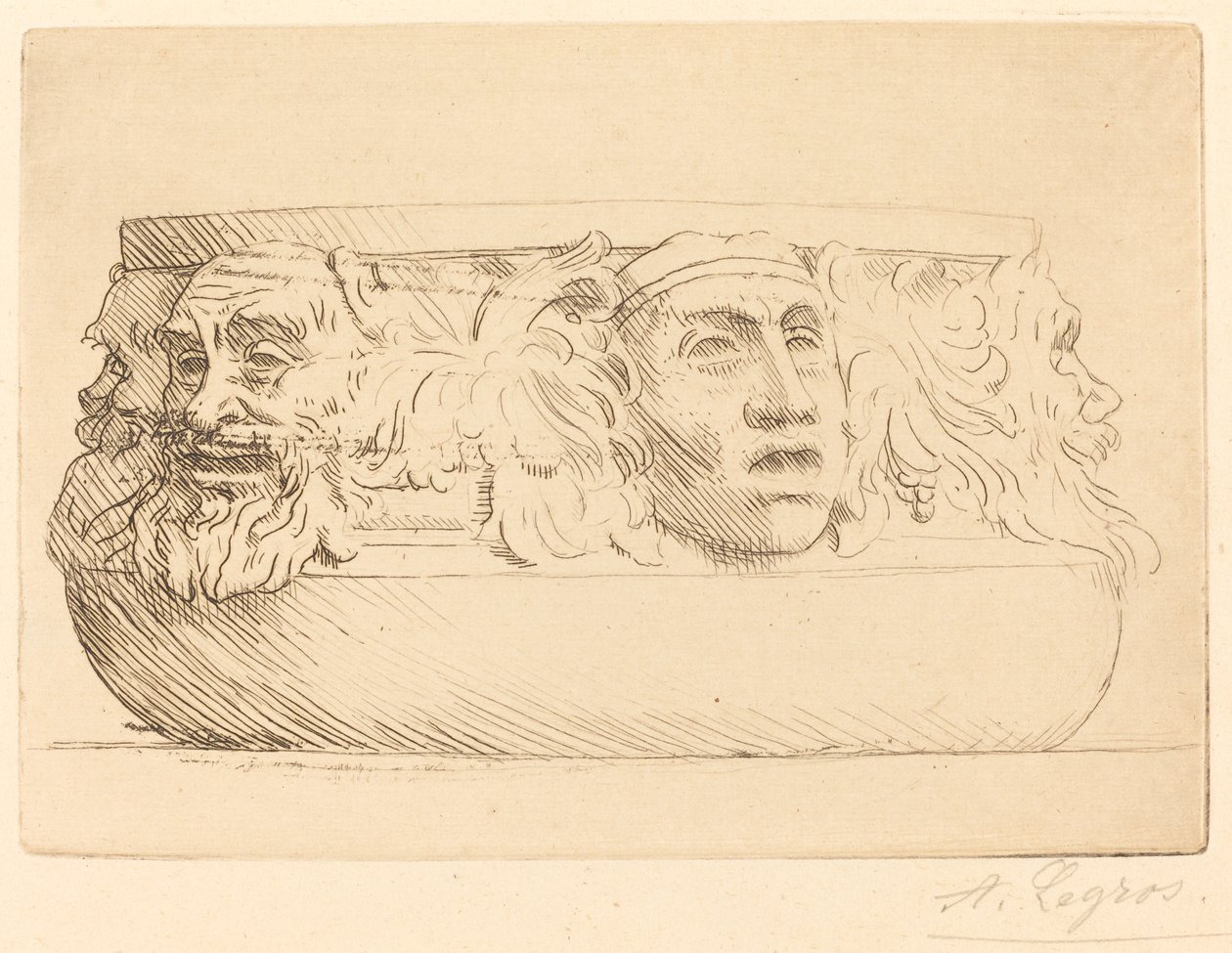 Vas med grotesker av Alphonse Legros