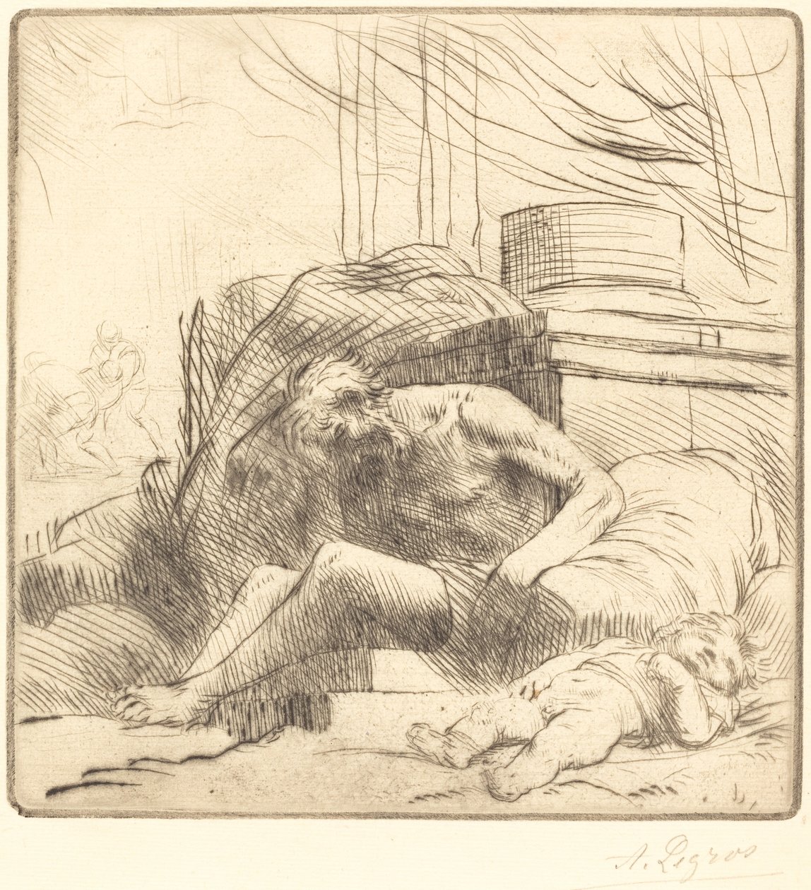 Offer för en brand av Alphonse Legros