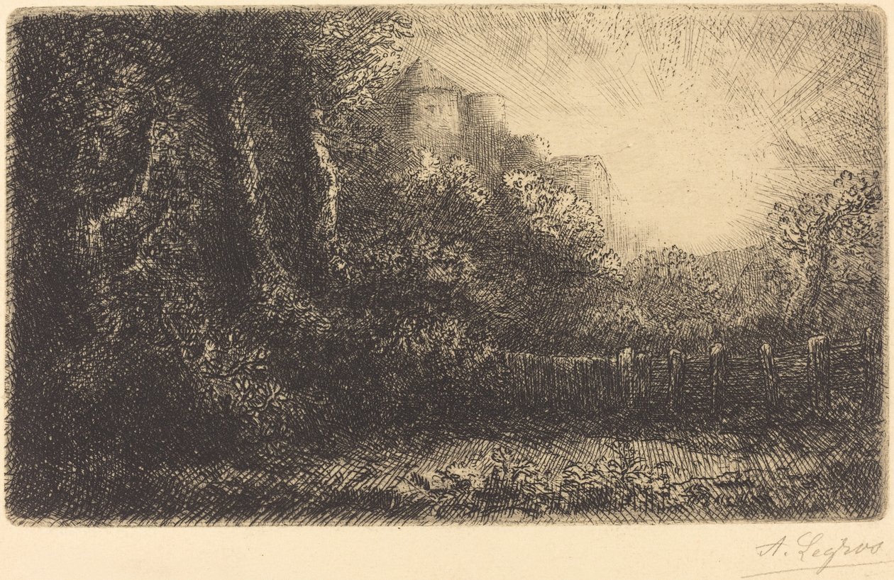 Utsikt över ett slott (Chateau de Poillet) av Alphonse Legros