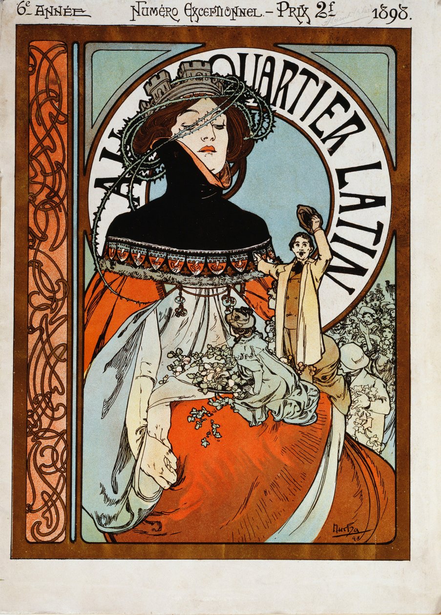 I Quartier Latin, 1898 av Alphonse Mucha