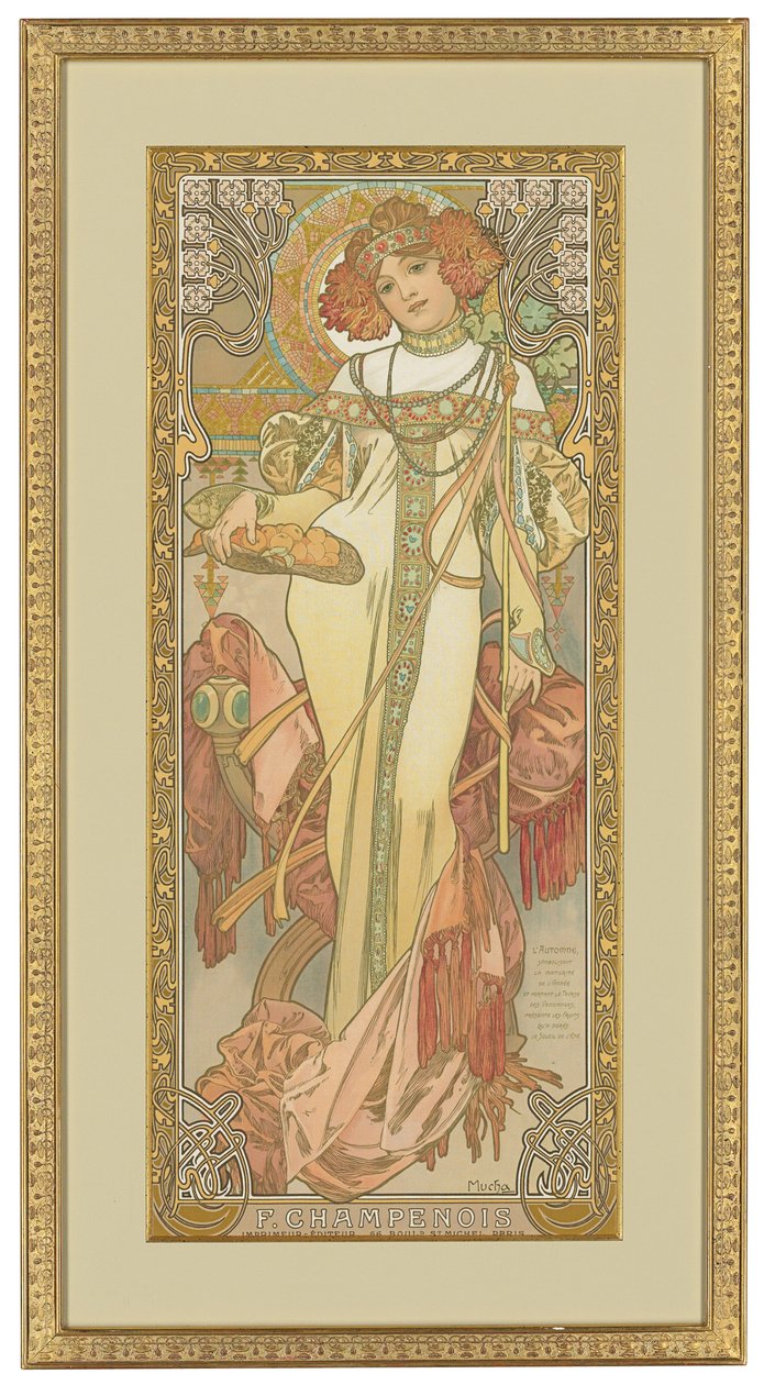 Fyra årstider: Hösten, 1900 av Alphonse Mucha