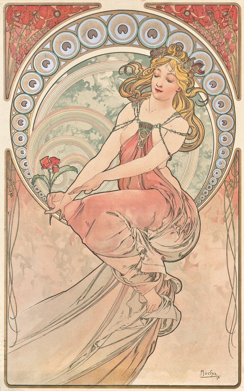 Målning, 1898 av Alphonse Mucha