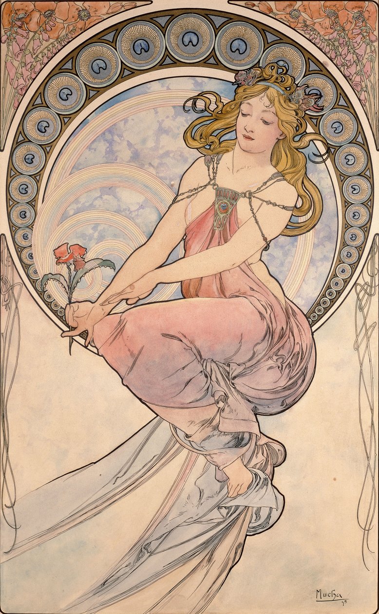 Målning, 1898 av Alphonse Mucha