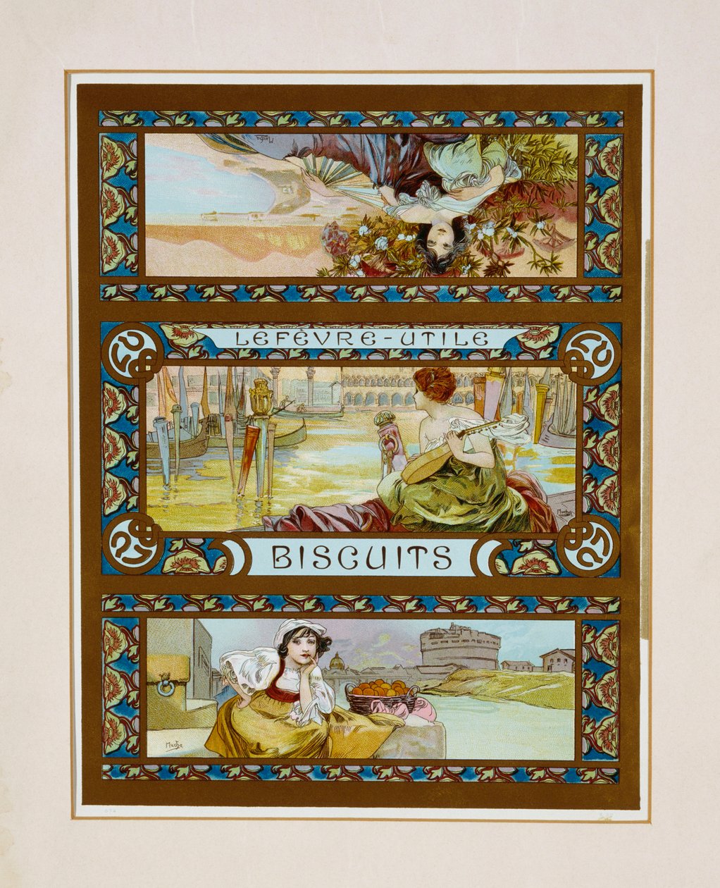 Lefevre-Utile, Cookies, ca 1910 av Alphonse Mucha