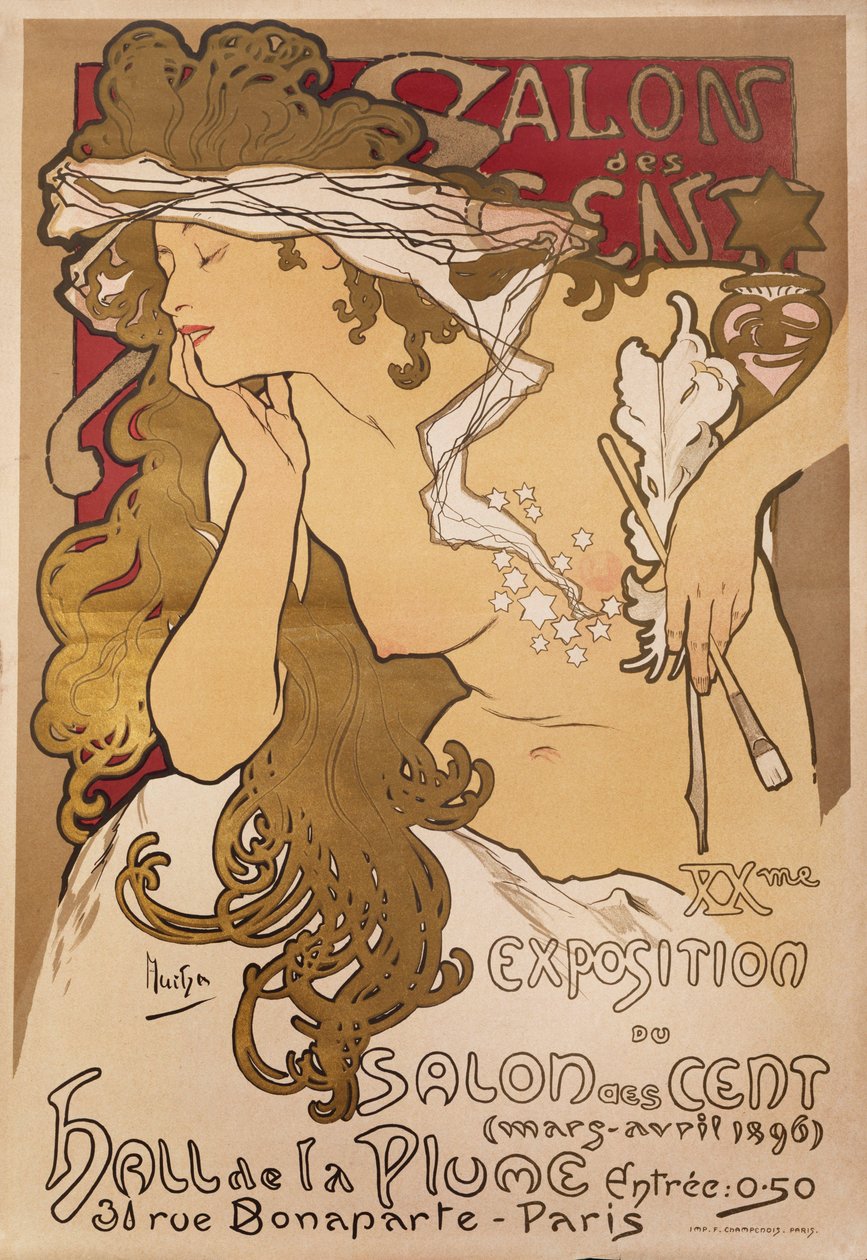 De hundras salong, 1896 av Alphonse Mucha