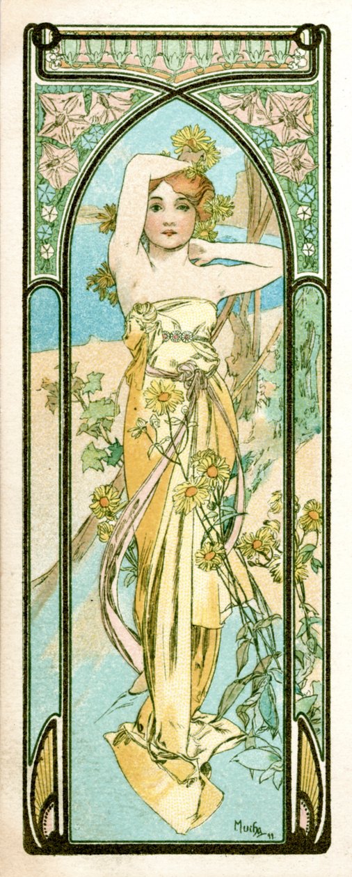 "Awakening of Morning", 1899 av Alphonse Mucha