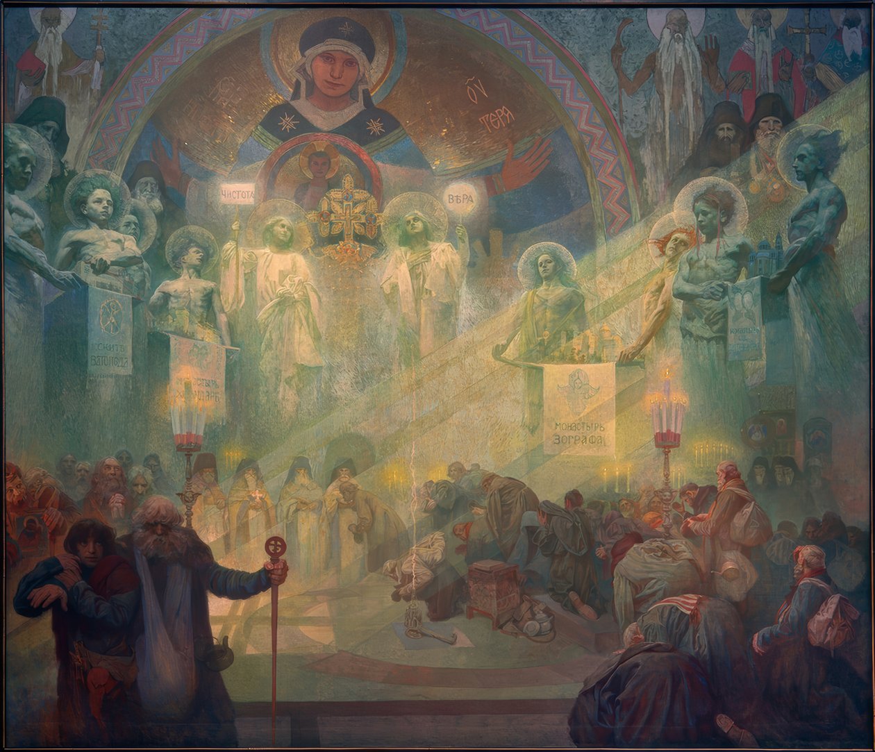 Heliga berget Athos av Alphonse Mucha