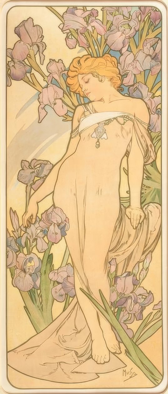 Dö Iris av Alphonse Mucha