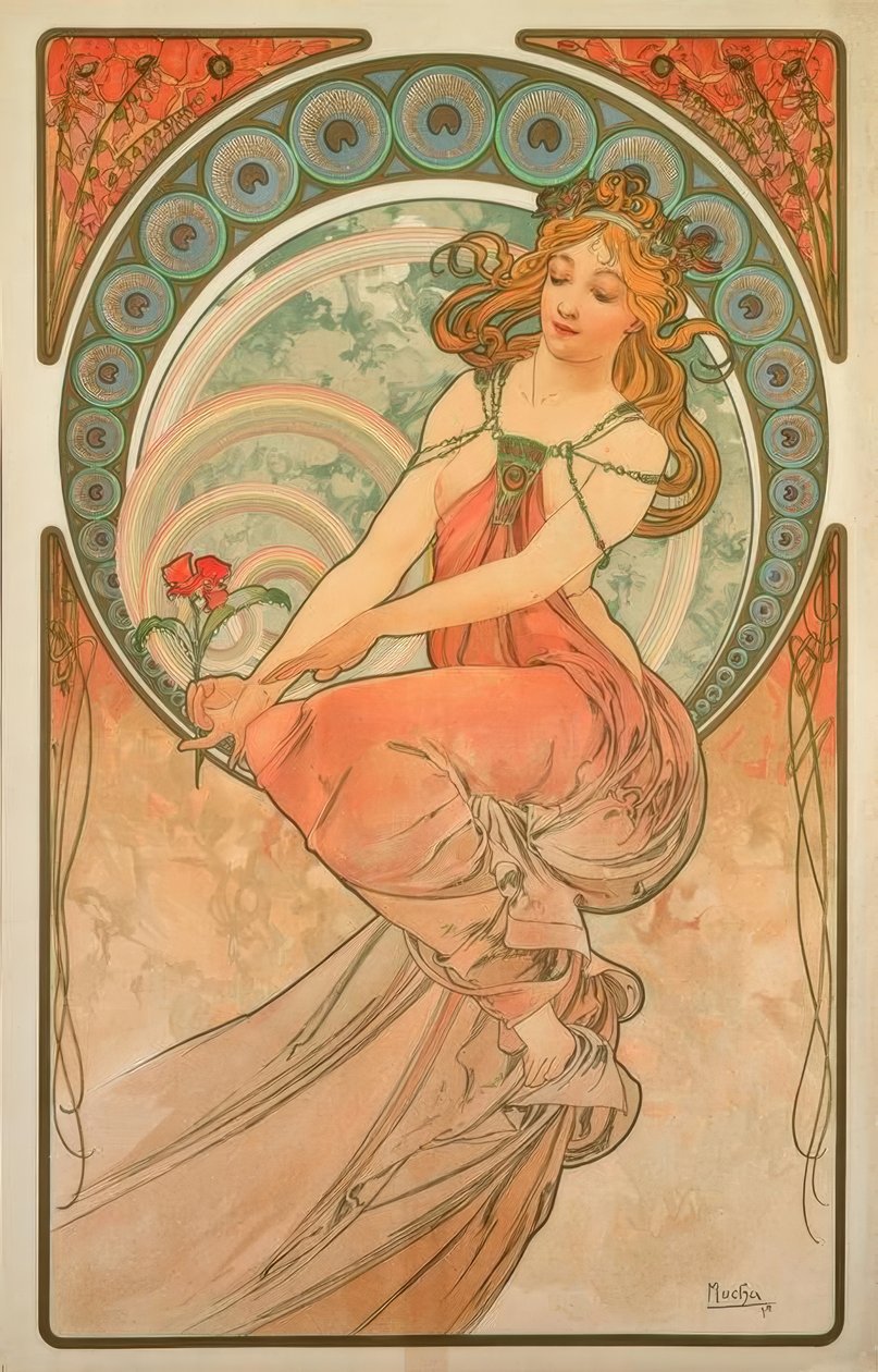Målning av Alphonse Mucha