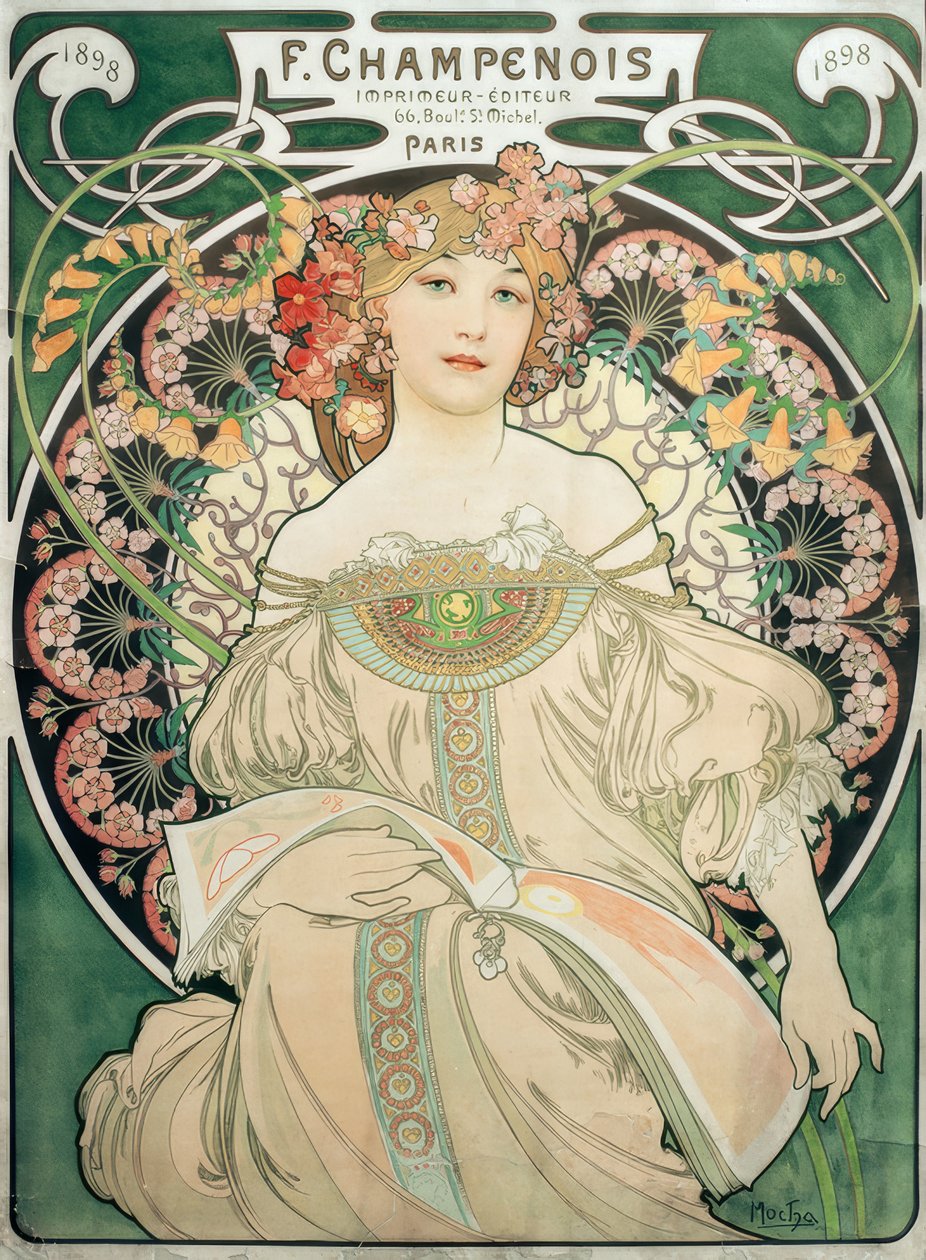 F. Champenois / Tryckare - Förlag av Alphonse Mucha