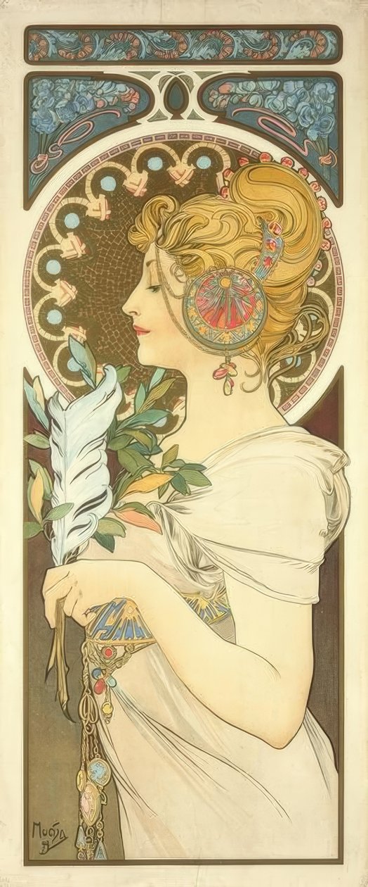 fjäder av Alphonse Mucha