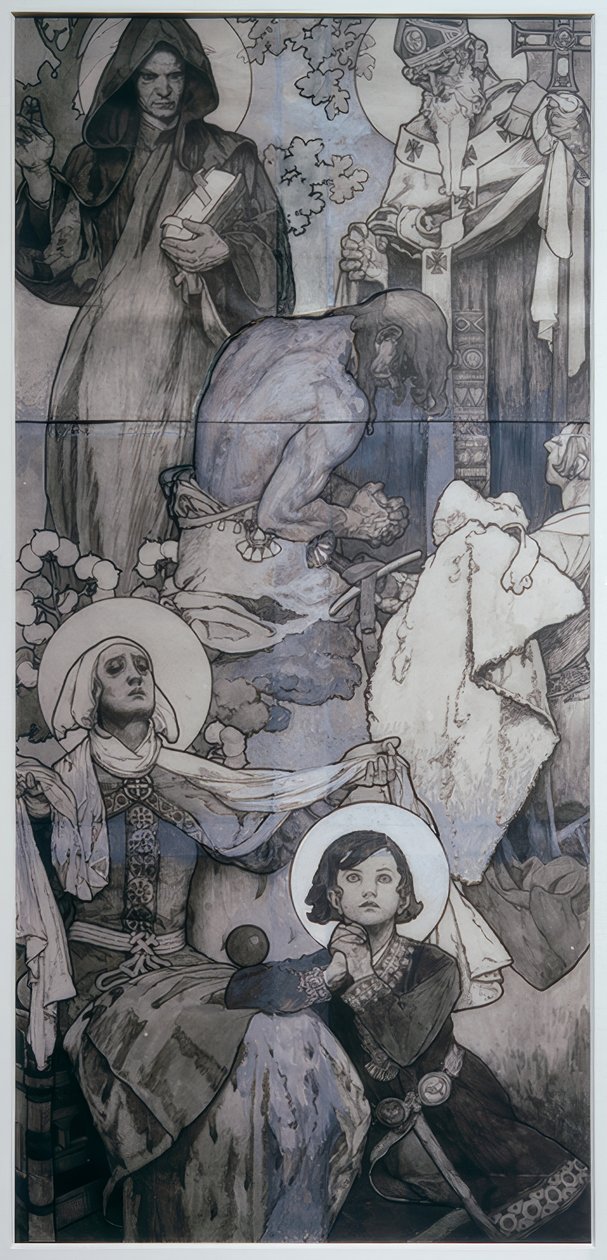Fönster av St. Vitus i Prag av Alphonse Mucha