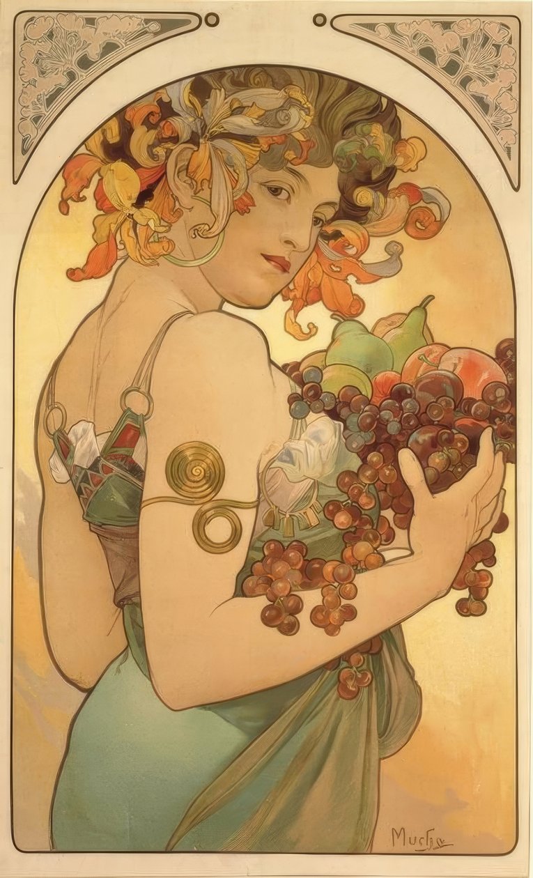 frukt av Alphonse Mucha