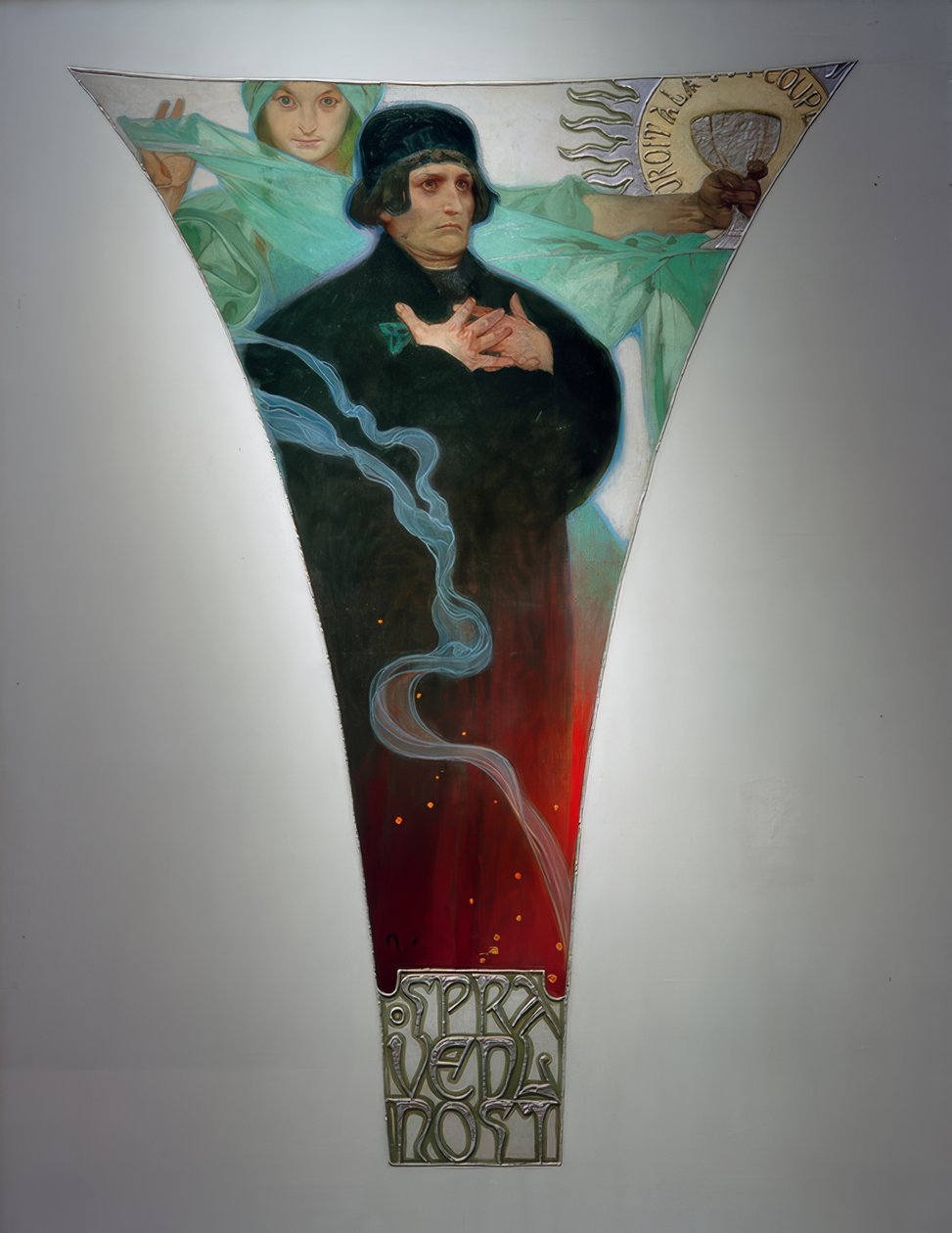 Justitie - magister Jan Hus av Alphonse Mucha