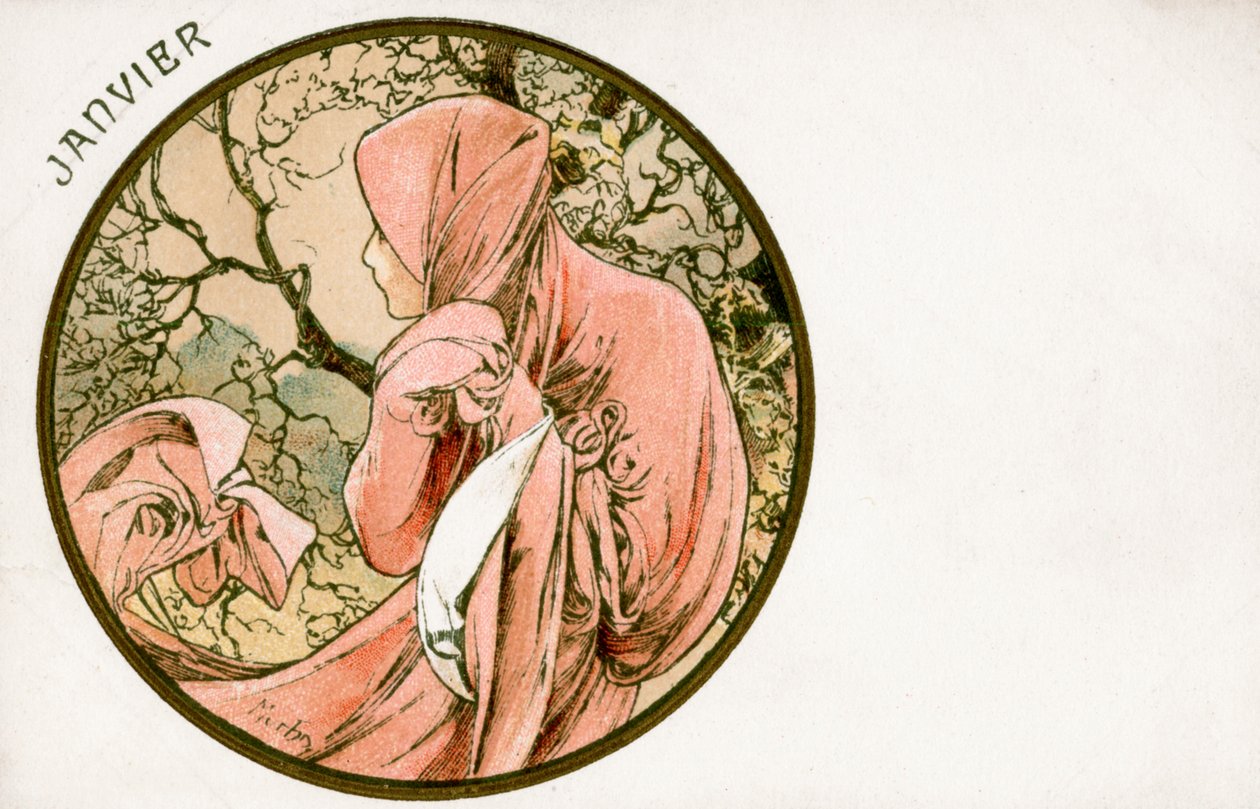 "Januari", 1900 av Alphonse Mucha