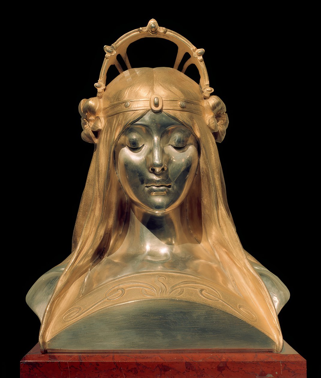 Huvudet av en flicka av Alphonse Mucha