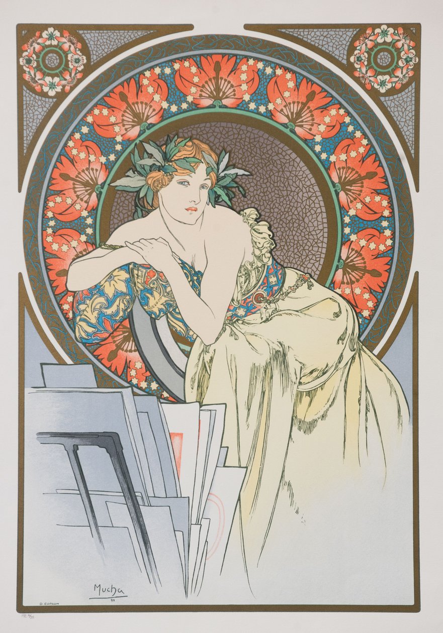 Kvinnan med vallmo, 1898. av Alphonse Mucha