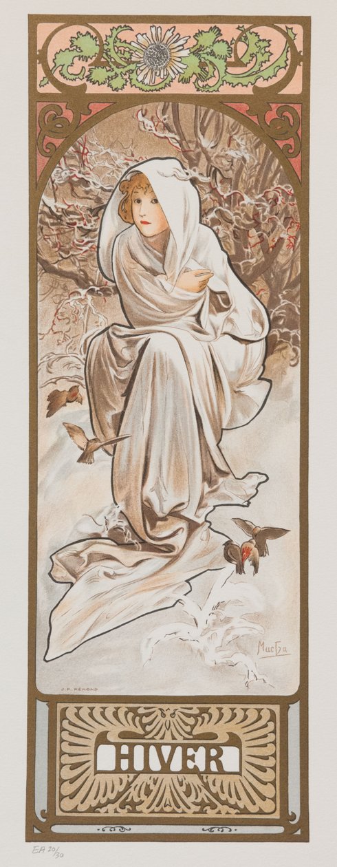 Årstider. Vinter, 1897. av Alphonse Mucha