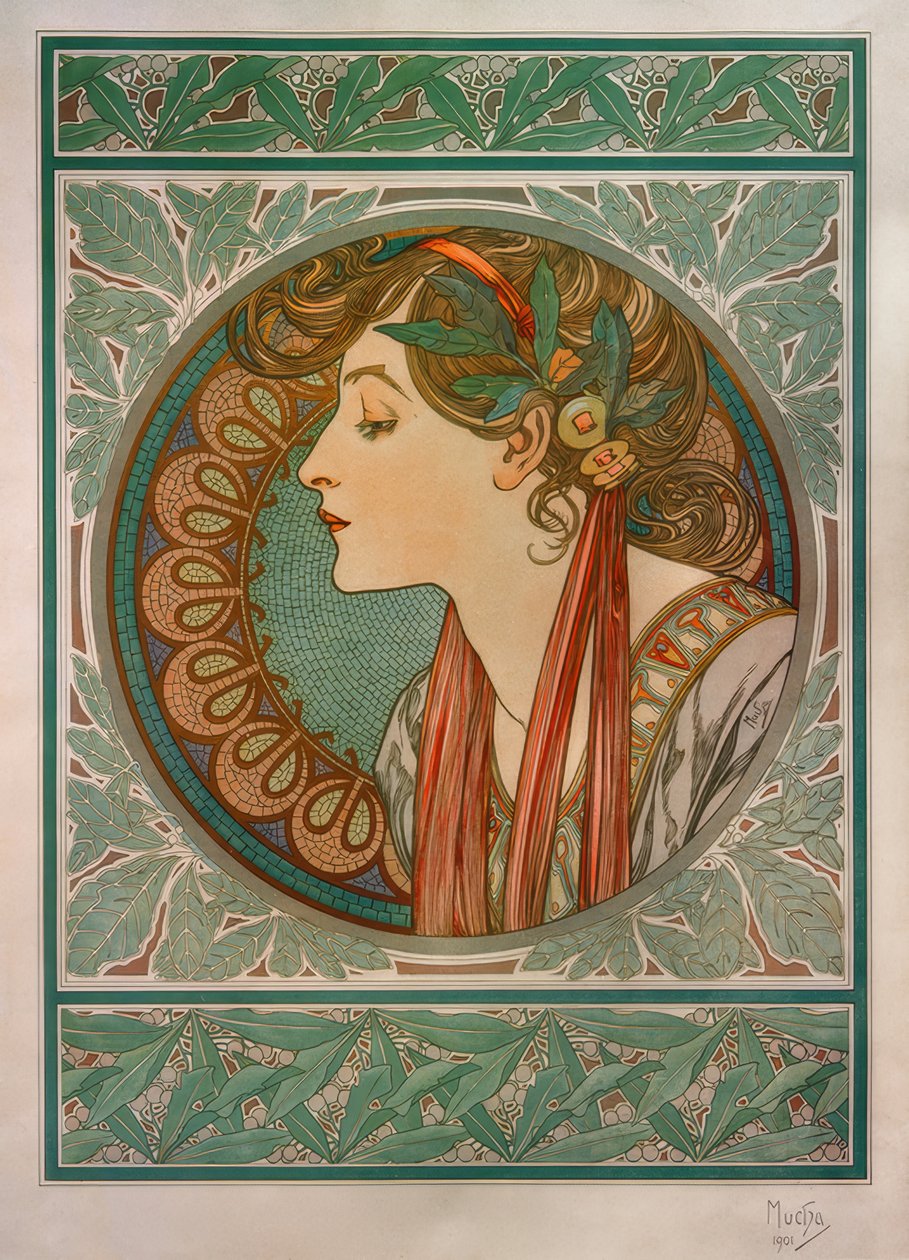 lagerblad av Alphonse Mucha