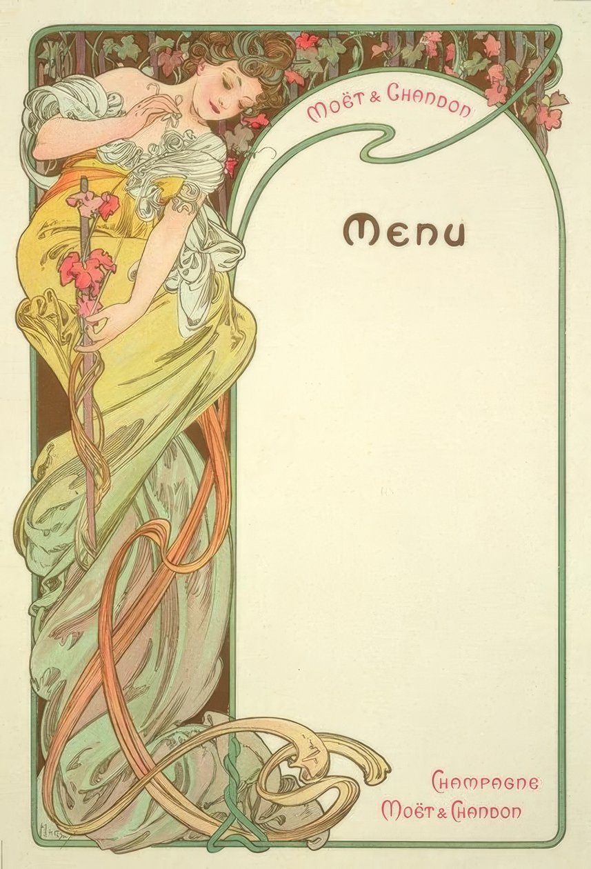 Moët & Chandon / Meny av Alphonse Mucha
