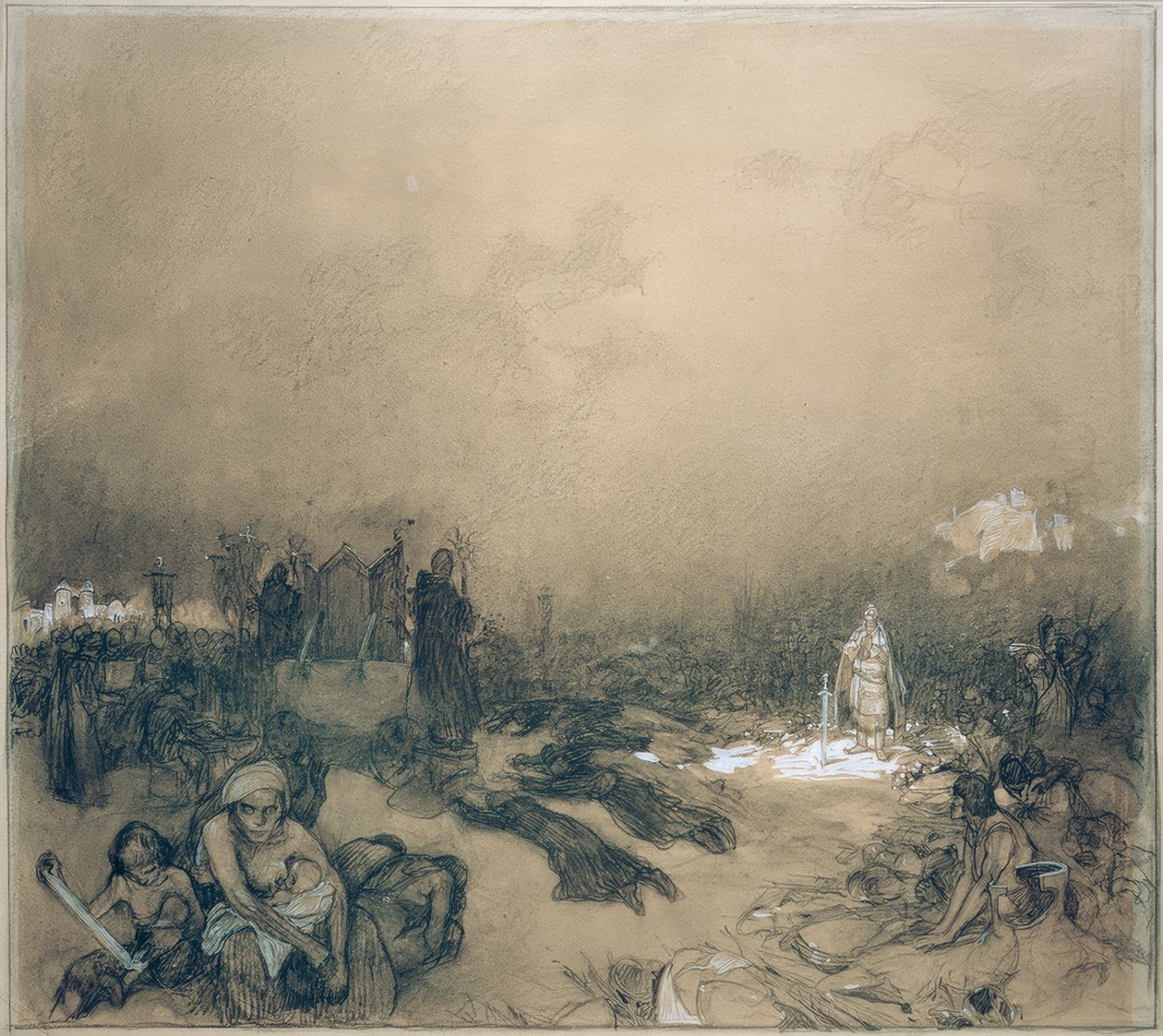 Efter slaget på berget Vítkov av Alphonse Mucha