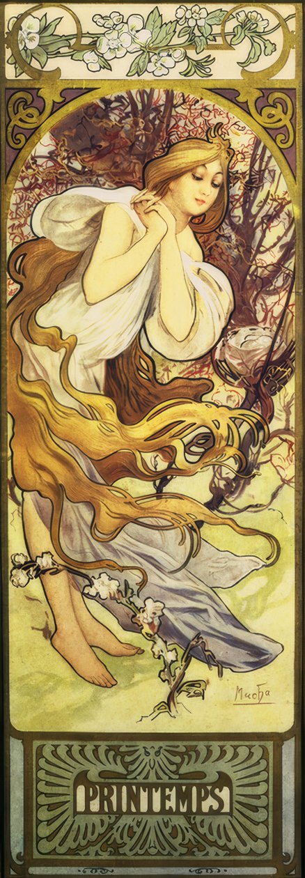 Vår av Alphonse Mucha