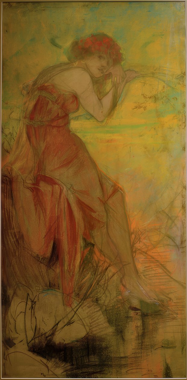 sommar av Alphonse Mucha