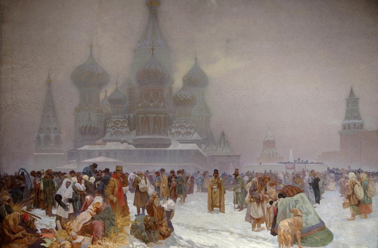 Avskaffandet av livegenskapen i Ryssland, 1914 av Alphonse Mucha