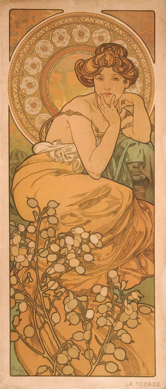 Topaz Från serien The gems av Alphonse Mucha