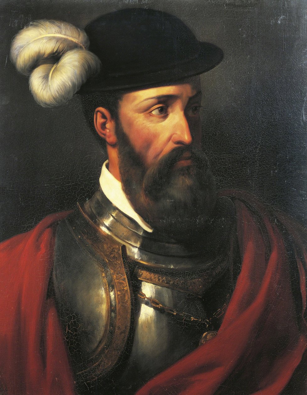 Francisco Pizarro, navigatör och conquistador (1475-1541) av Amable Paul Coutan