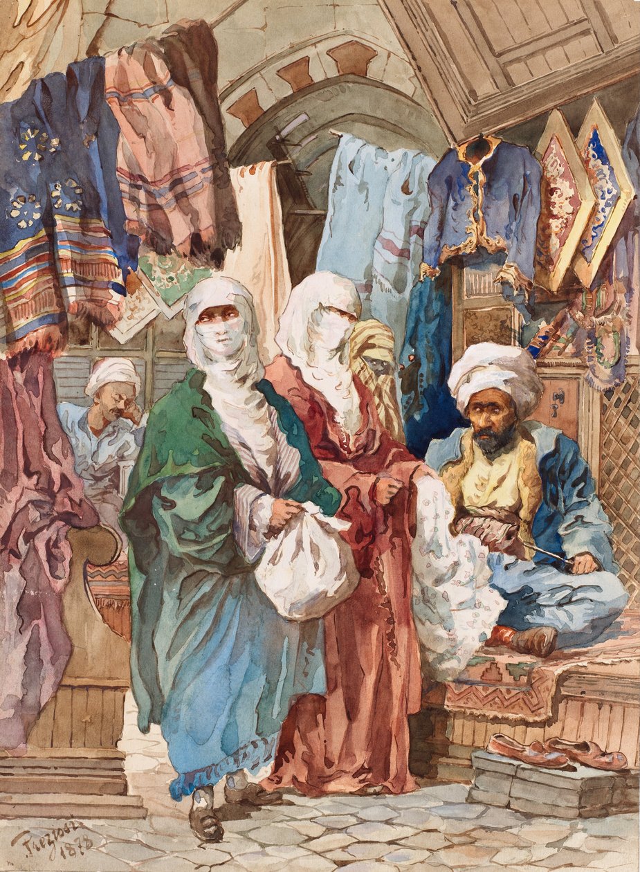 The Silk Bazaar av Amadeo Preziosi