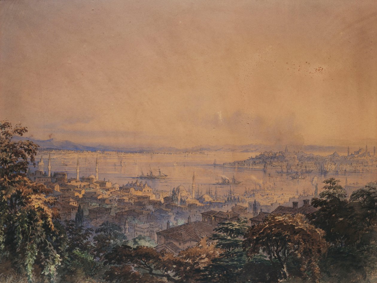Utsikt över Konstantinopel, 1866 av Amadeo Preziosi