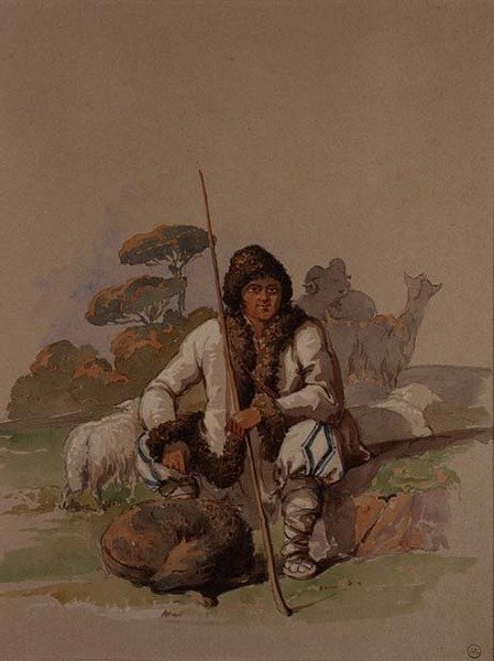 Hyrde, c.1855swed av Amadeo Preziosi