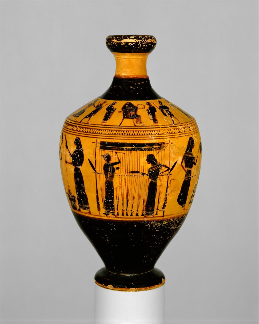 Lekythos, ca 550-530 f.Kr. (terrakotta) av Amasis Painter