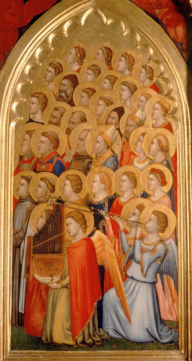 Änglar från Jungfruns kröning Polyptyk (panel längst till höger) (se även 66540-66550) av Ambrogio Bondone Giotto