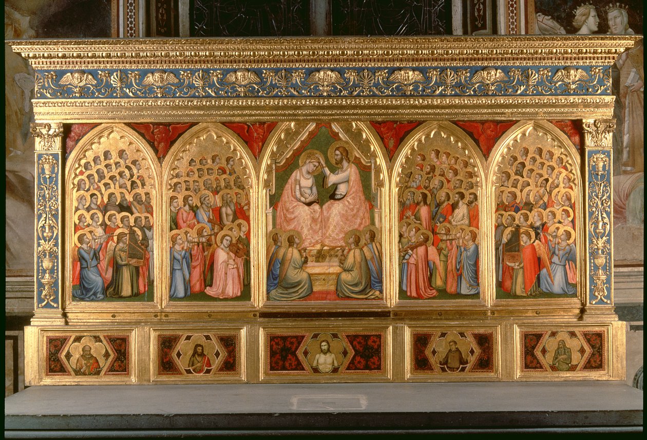 Kröning av Jungfrupolyptyken (panel) (se även 66541-66551) av Ambrogio Bondone Giotto
