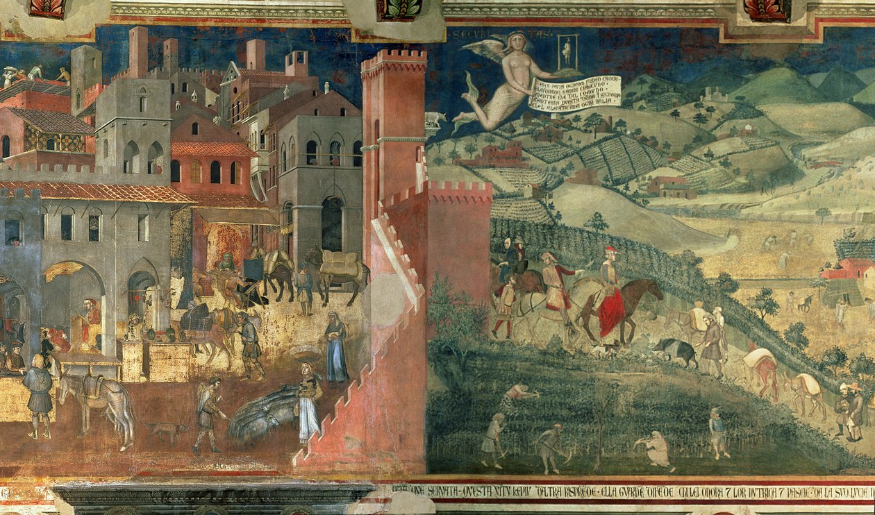 Effekter av god regering, c.1338 av Ambrogio Lorenzetti