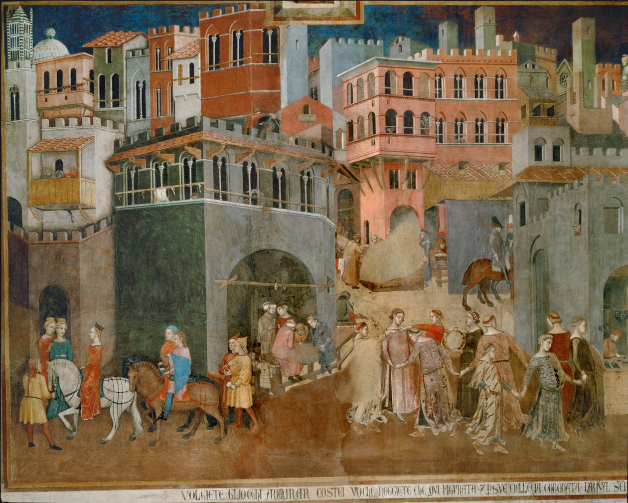 En god regerings välsignelser (fresco) av Ambrogio Lorenzetti