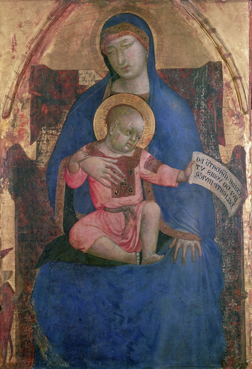 Jungfru och barn på tronen, 1300-talet av Ambrogio Lorenzetti