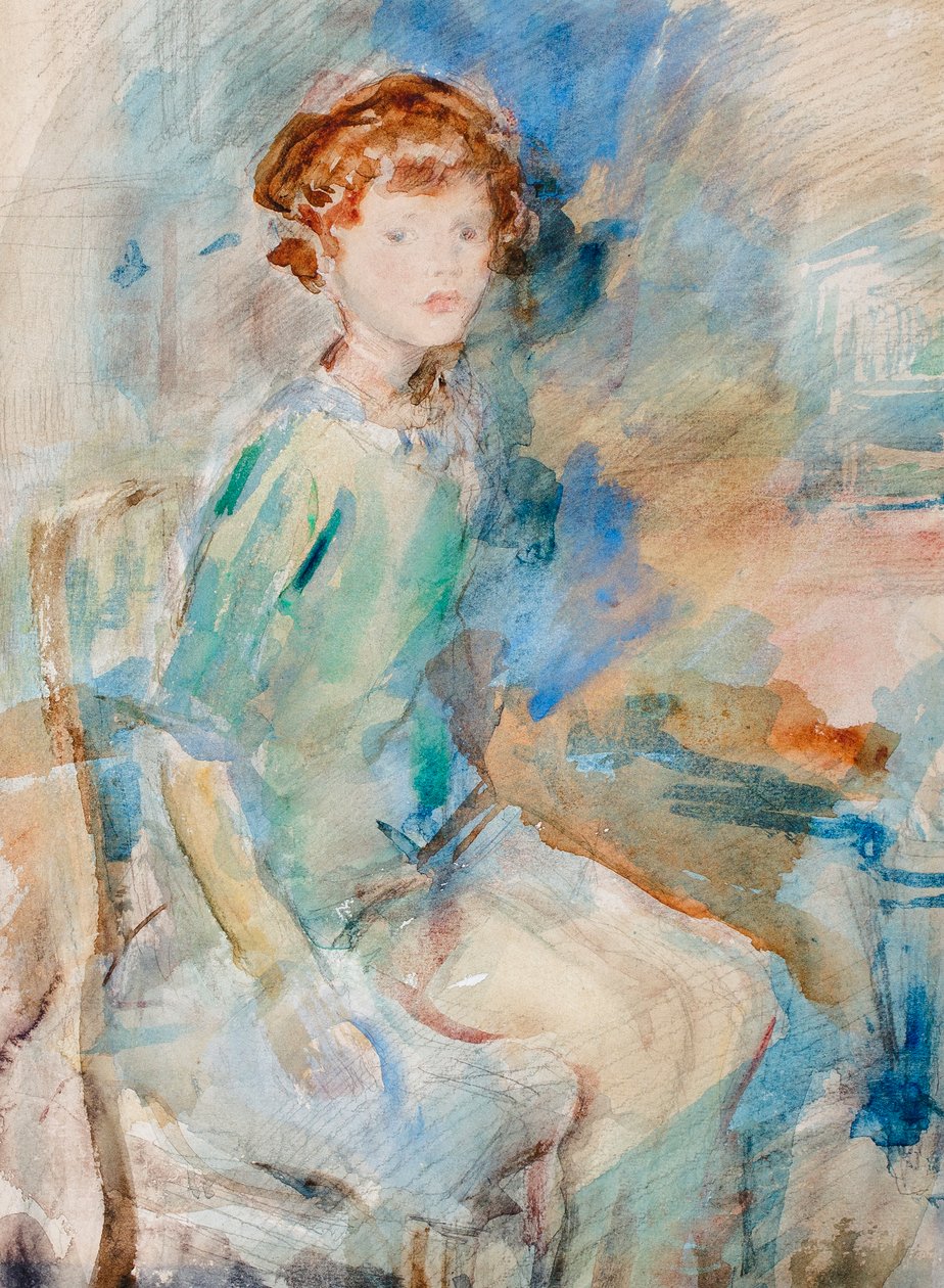 Porträtt av ett barn, ca 1920 (penna och wc på papper) av Ambrose McEvoy