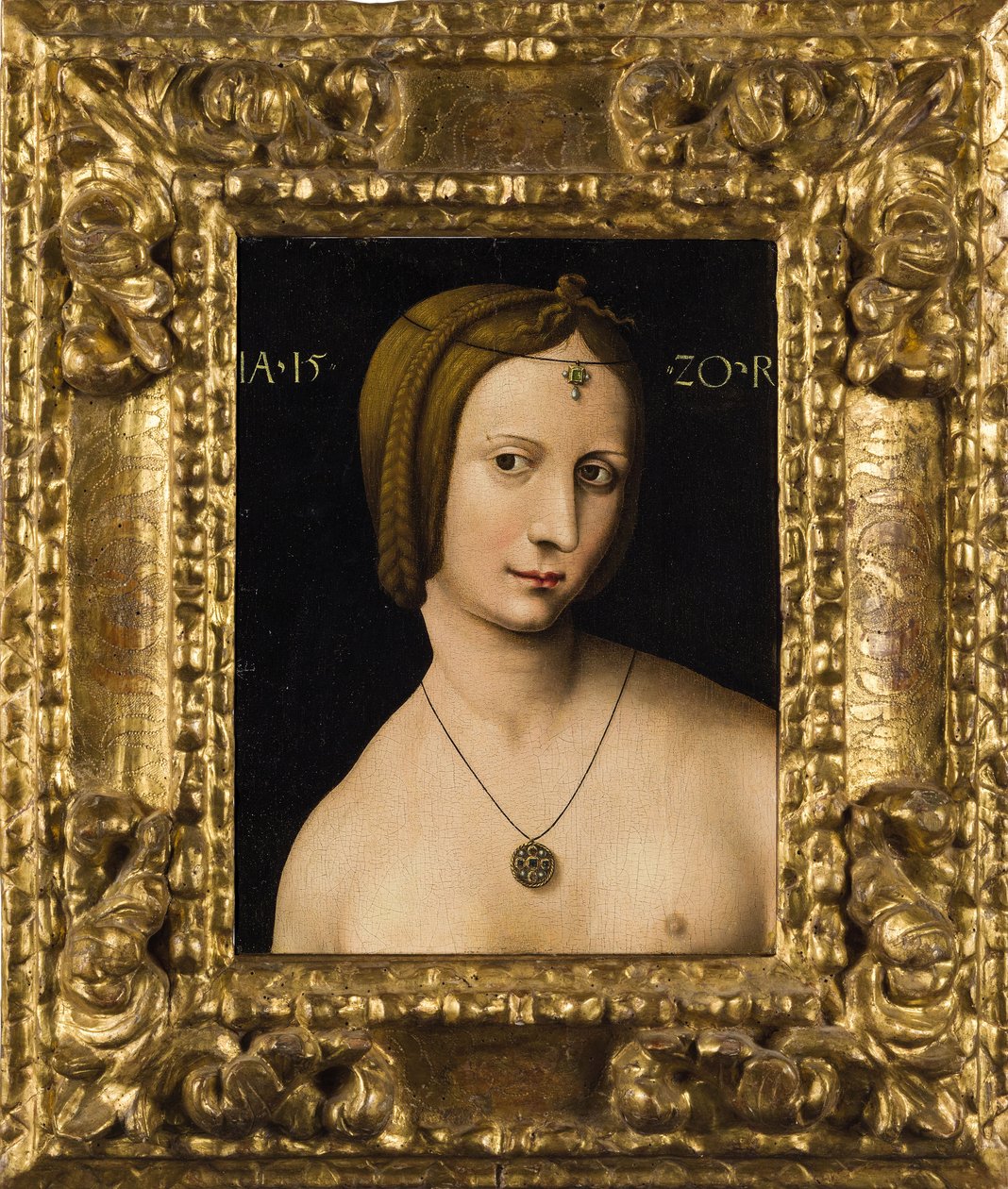 Porträtt av en dam, 1520. av Ambrosius Benson