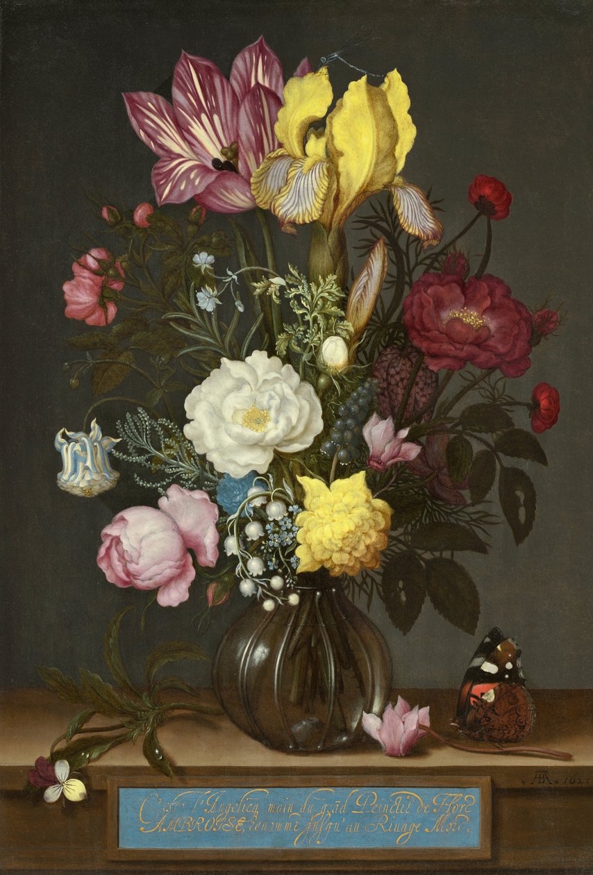 Blombukett i glasvas av Ambrosius Bosschaert
