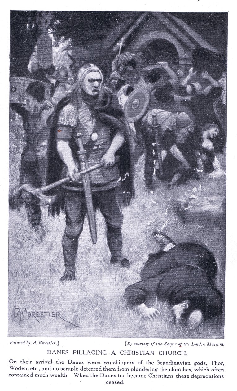 Danskar plundrar en kristen kyrka, 1920-talet av Amedee Forestier