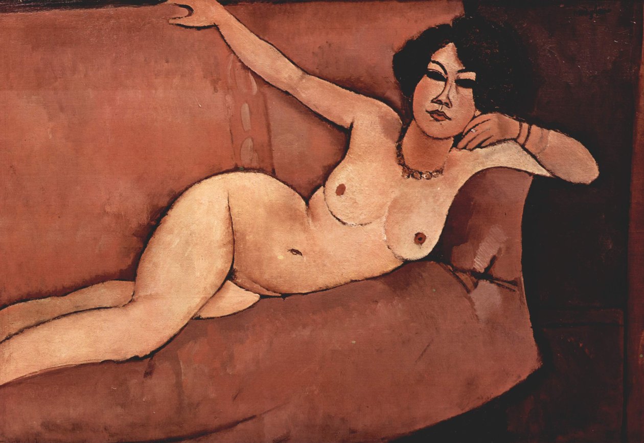 Akt auf Sofa (Almaiisa) av Amedeo Modigliani