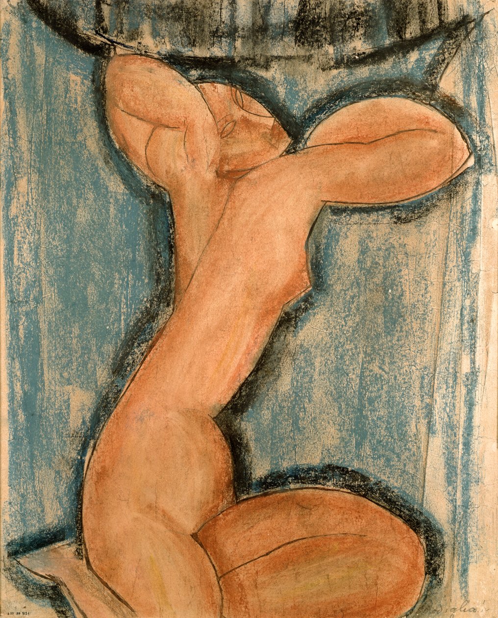 Caryatid, 1911 (pastell på papper) av Amedeo Modigliani