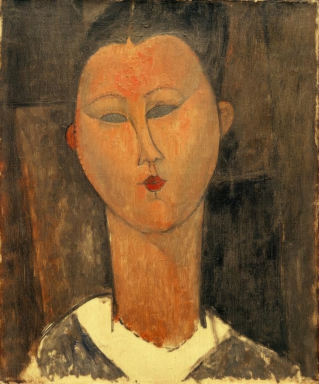 Ung kvinna med en vit krage av Amedeo Modigliani