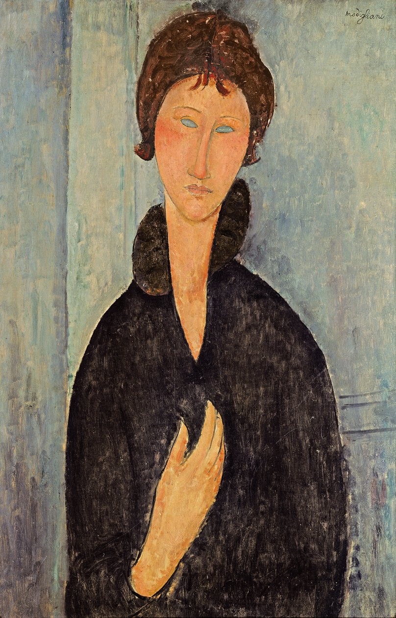 Woman with Blue Eyes, c.1918 swed av Amedeo Modigliani