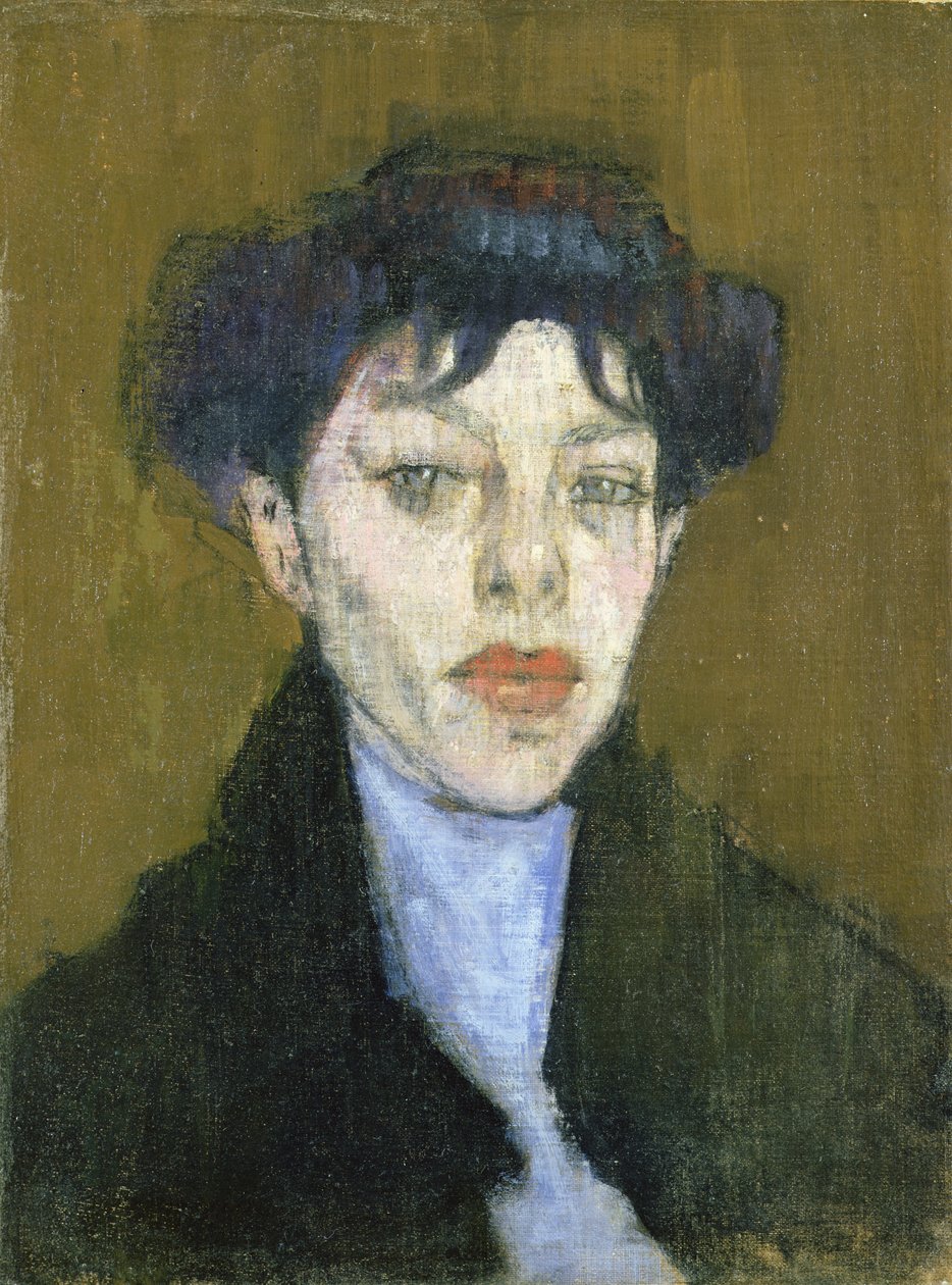 Kvinna med blå halsduk, ca 1912 av Amedeo Modigliani