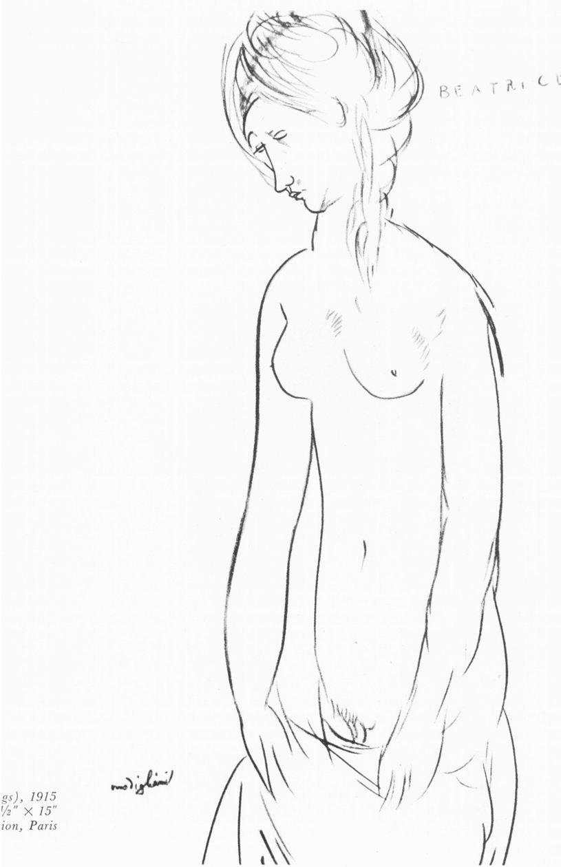 Beatrice Hastings, 1915 (svart krita på papper http:gem.bridgemanimages.comlightbox5477500er) av Amedeo Modigliani